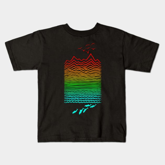 High Up Above And Down Below Kids T-Shirt by Tang Yau Hoong